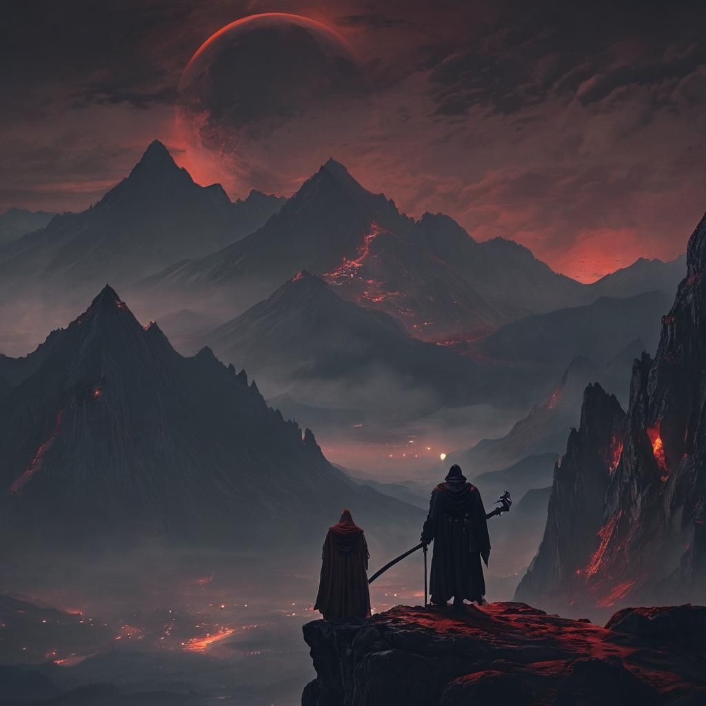 Death on a Precipice in Dark Fantasy Art