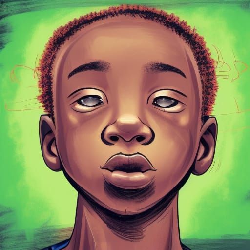 Hyperrealistic Black Teen in Detention Center