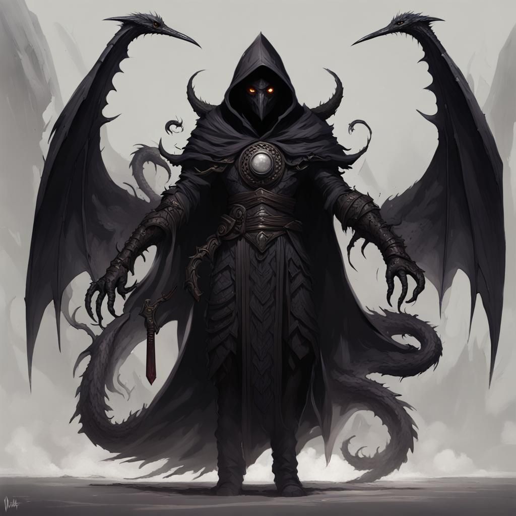 Eldritch Horror Warlock with Dragon Wings