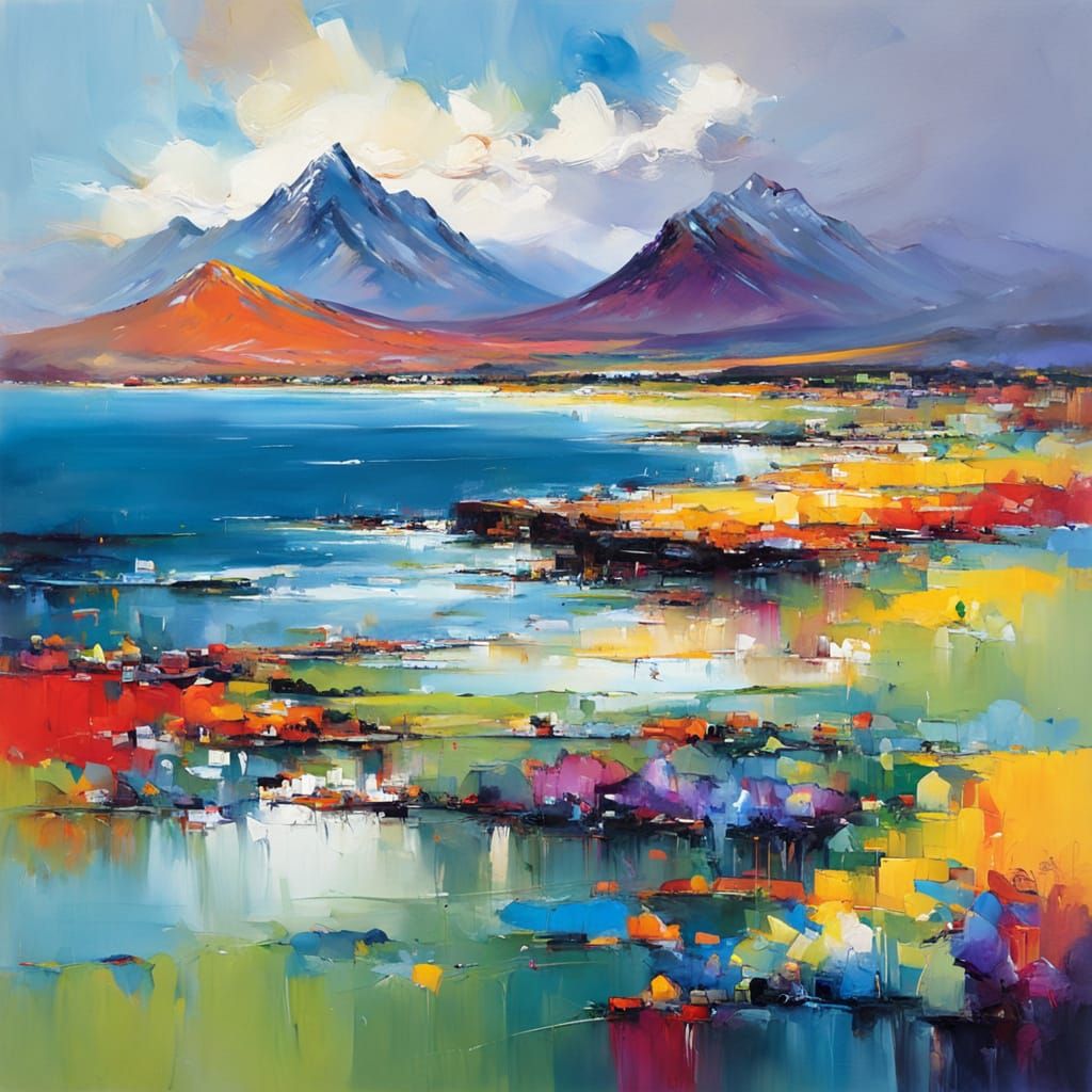 Cyberpunk Cityscape in Neon Colors