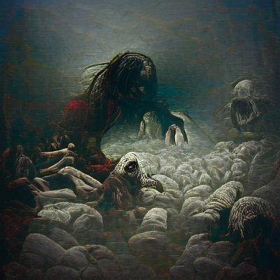 Horror Illustration of a Woman in Sheep's Clothing