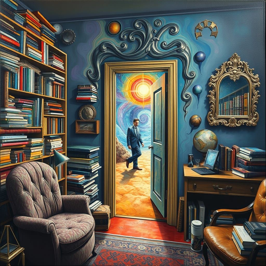 Surreal Portal Opens in Cluttered Office