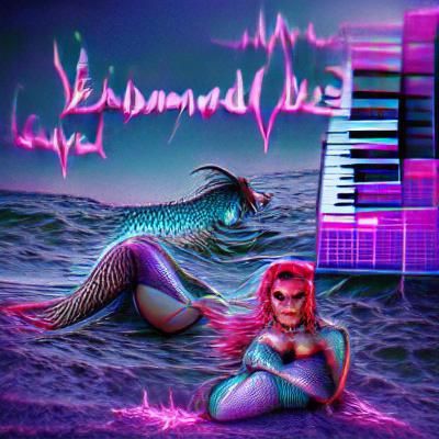 Evil Mermaid in Synthwave Style