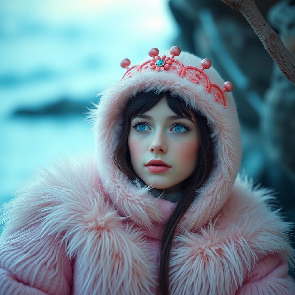 Eskimo in a Vibrant Coral Crown in a Sheltered Cove