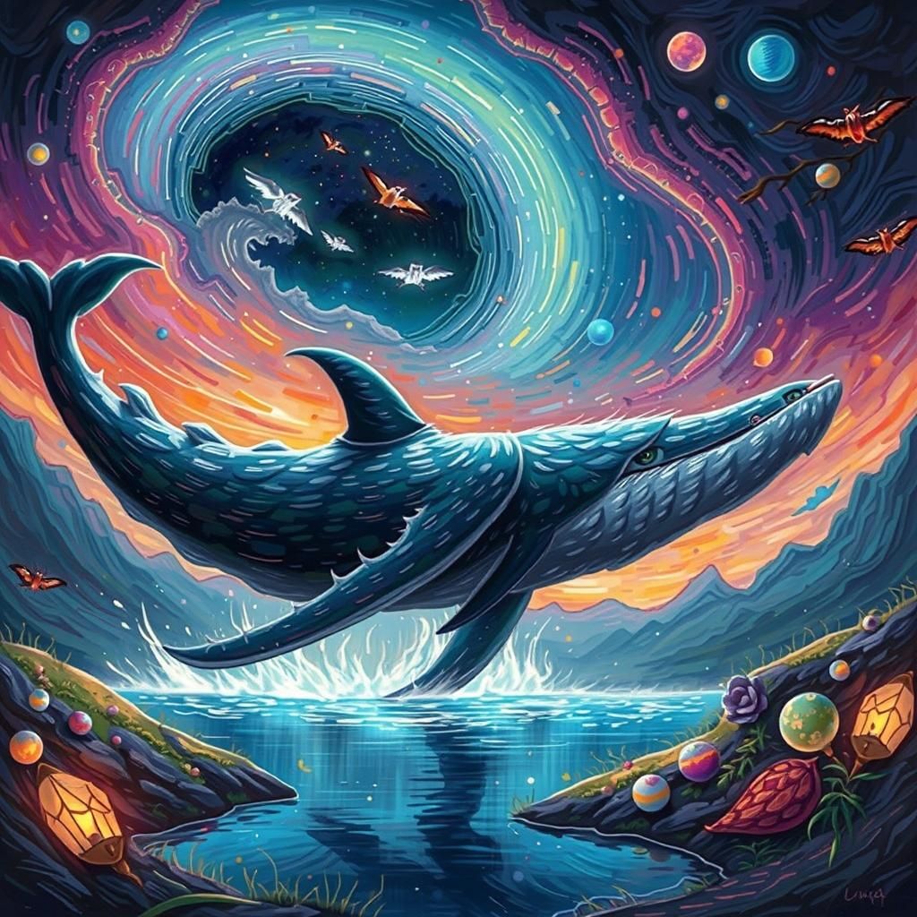 Regal Cat Portrait in Impressionist Style