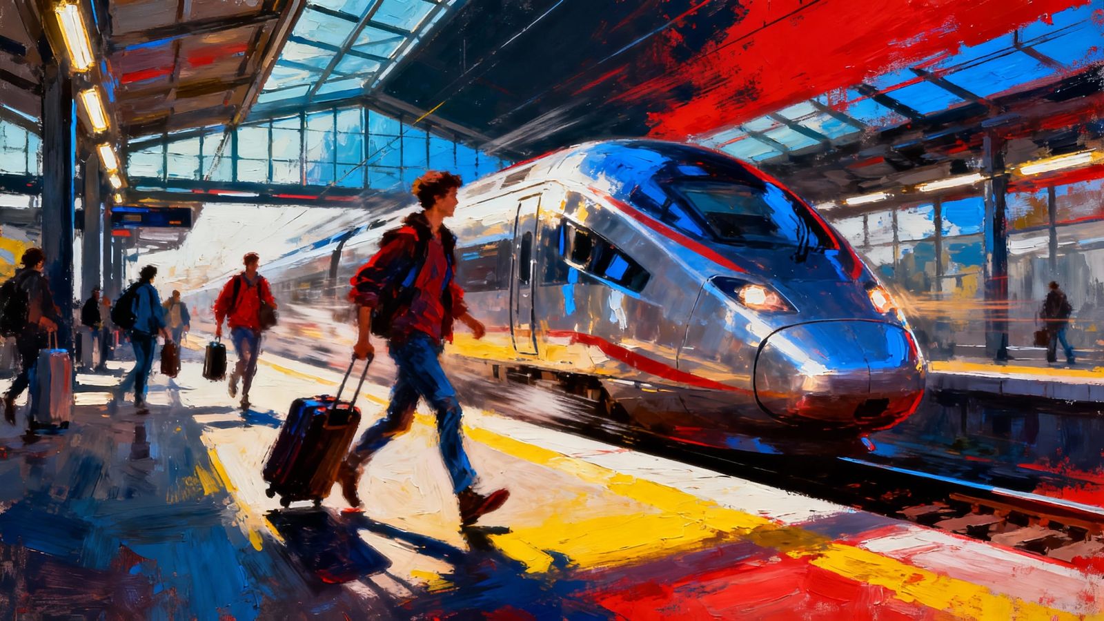 Dynamic Painting of Train Platform in Berto Style