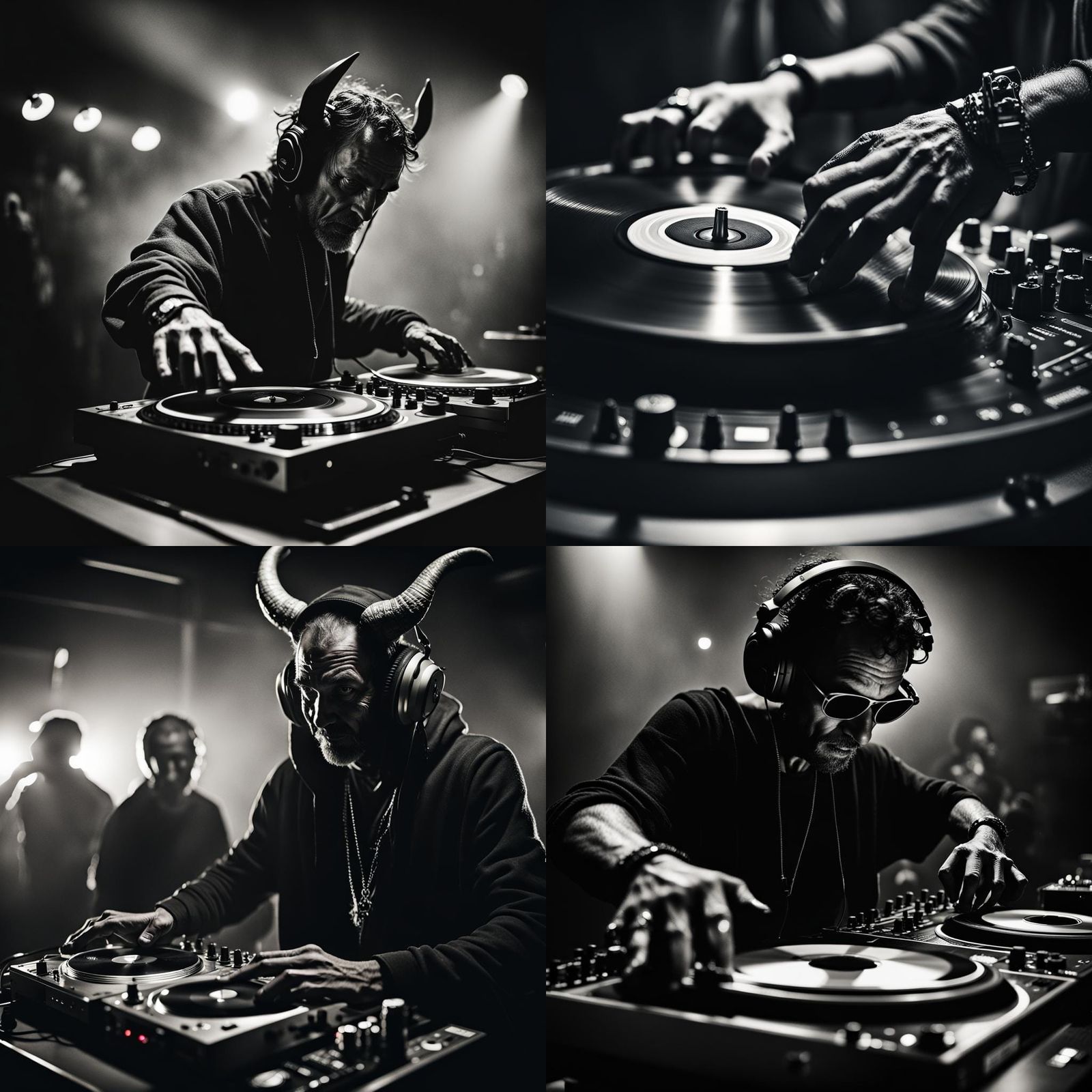 Satan DJ Mixing at Demon Rave Party