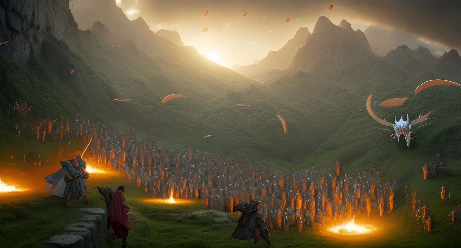 Pokémon Attack Helm's Deep: Epic Digital Painting