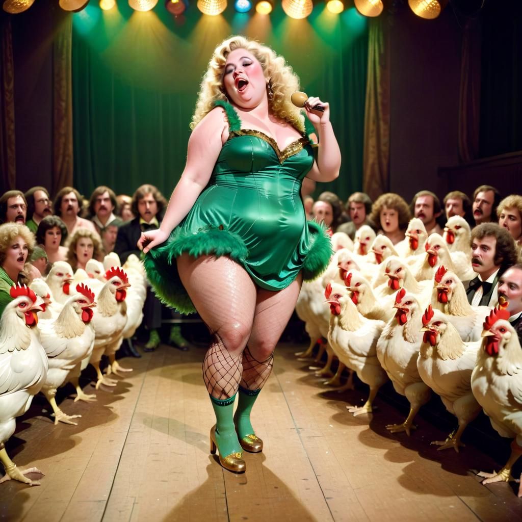 A little Opera for the mixed crowed... humans and huge chick...