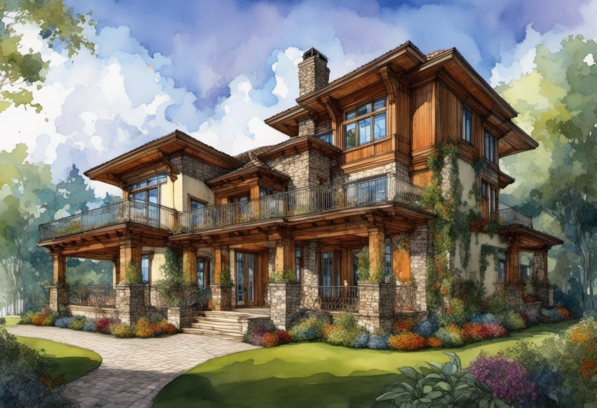 technical drawing of a modern house, architectural drawing <lora:PR Architecture:1.0>