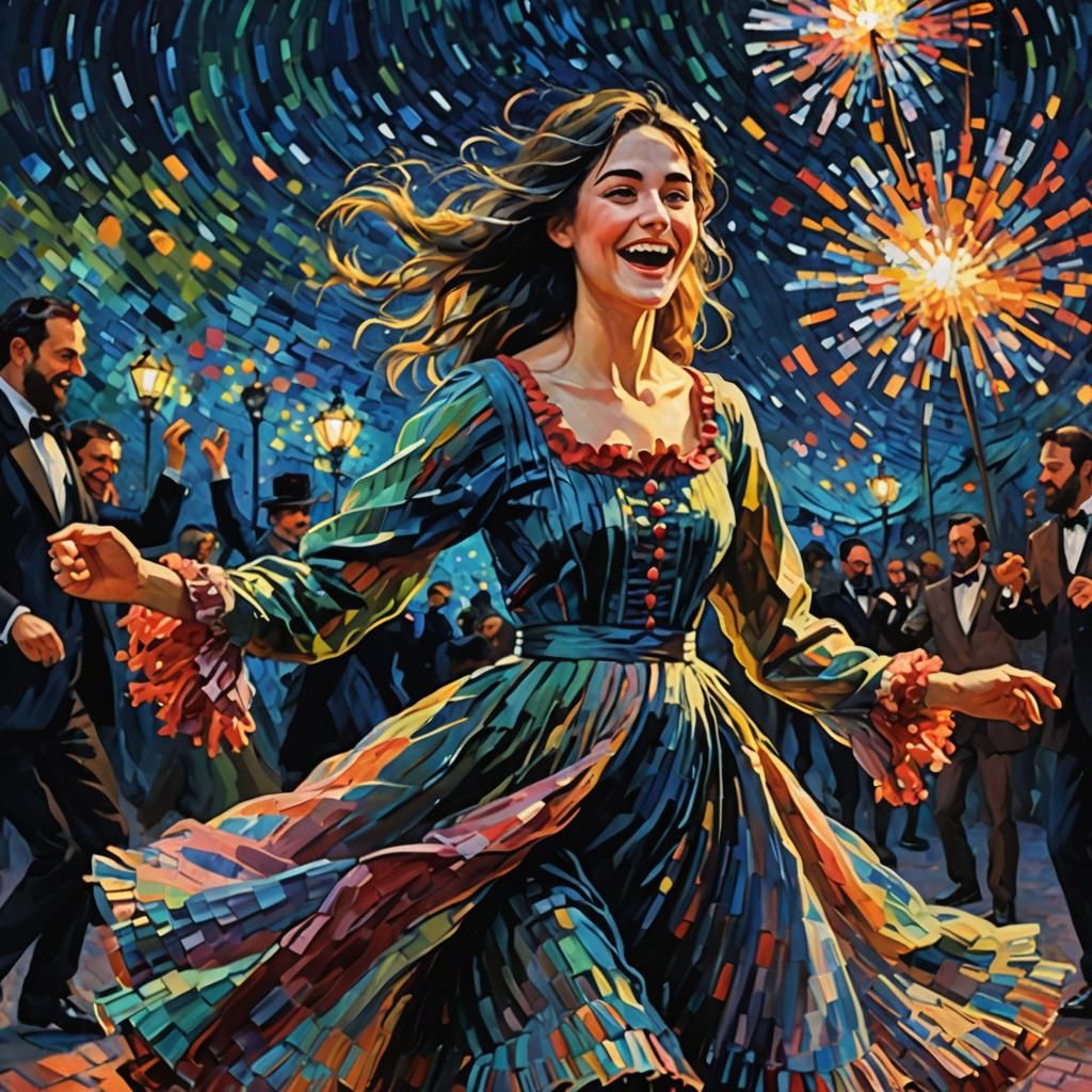 Dancing Girl with Impressionistic Lighting