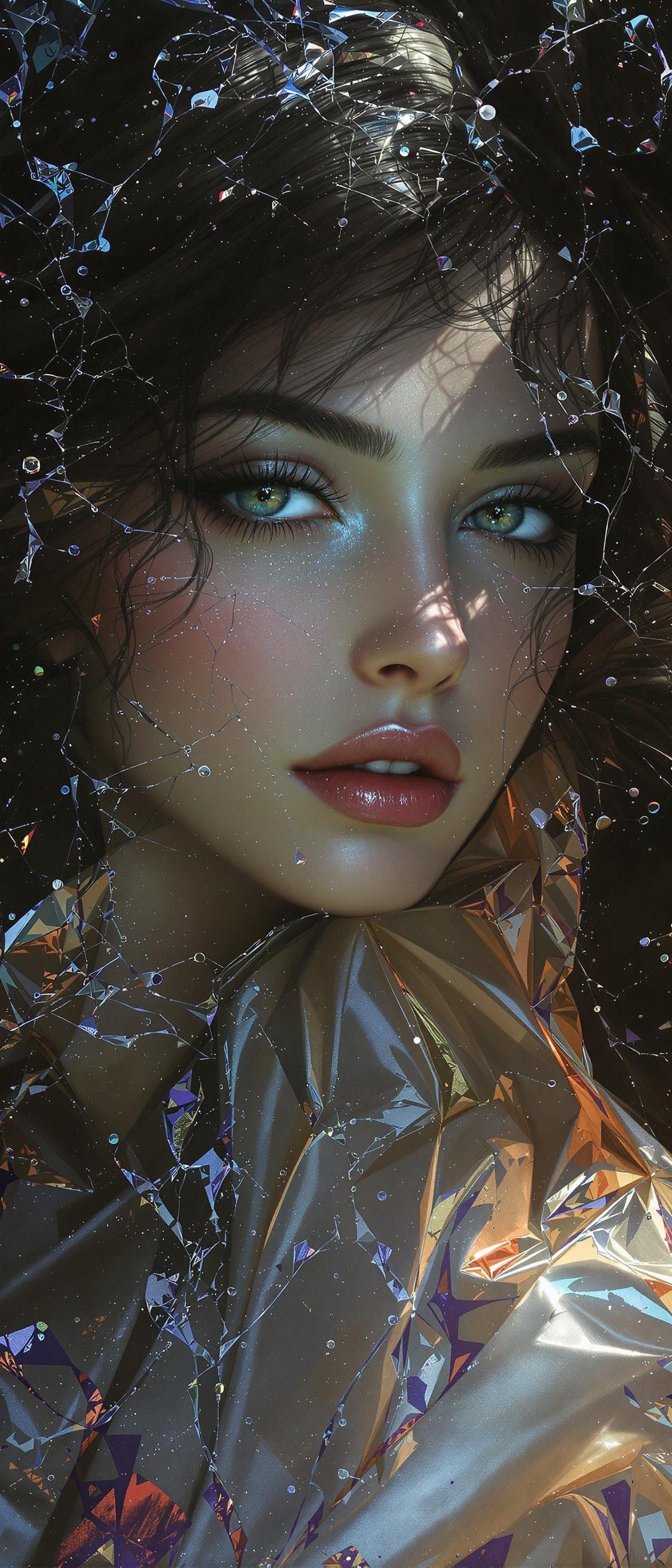 Ethereal Goddess in Silk Robes, Dark Fantasy Portrait