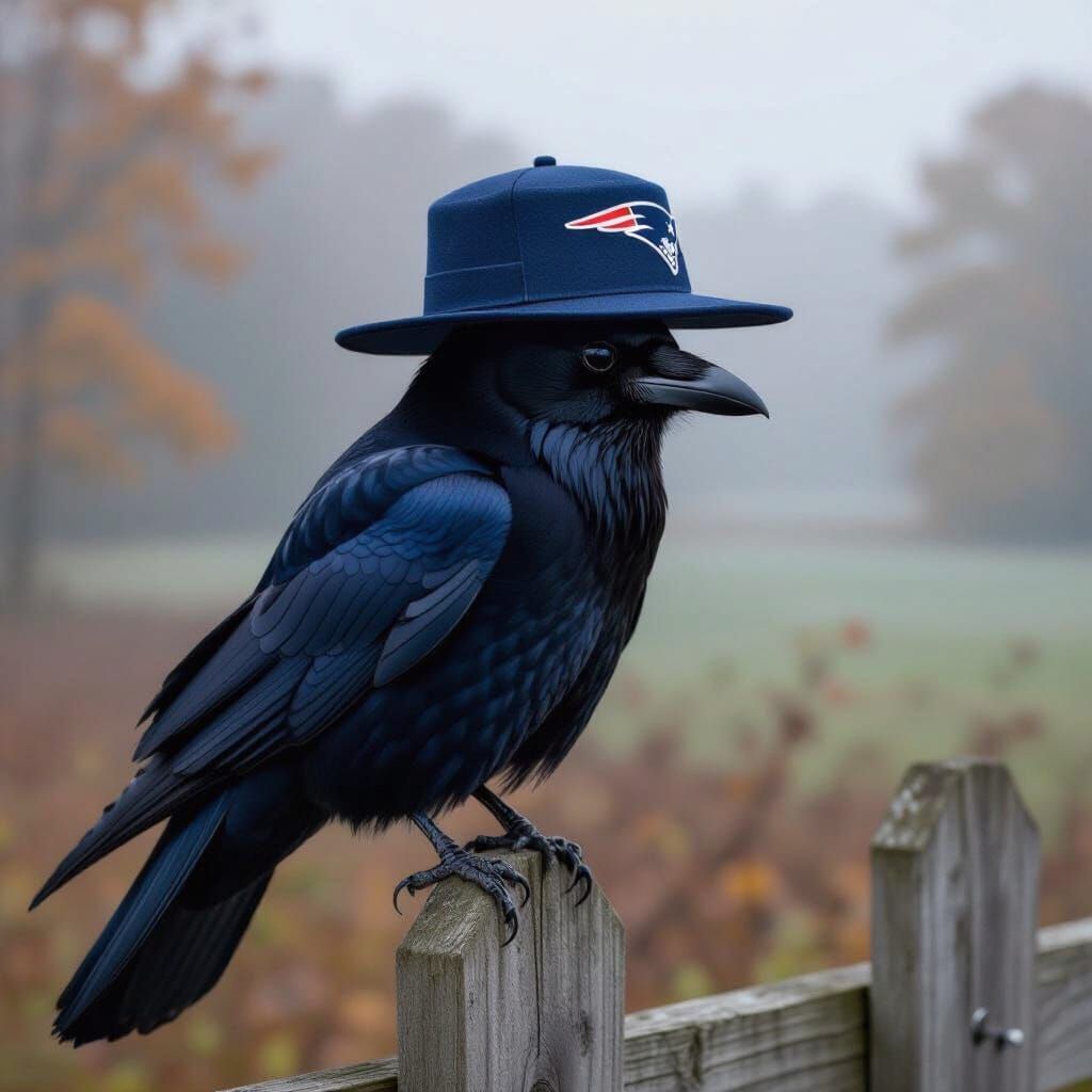Crow in Patriots Hat, Audubon Style