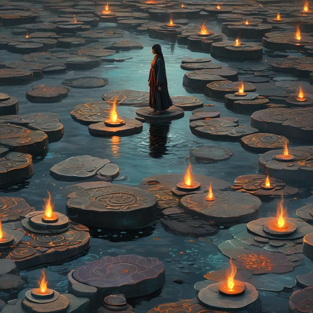 Ethereal Figure at Ocean's Edge: Dreamlike Concept Art