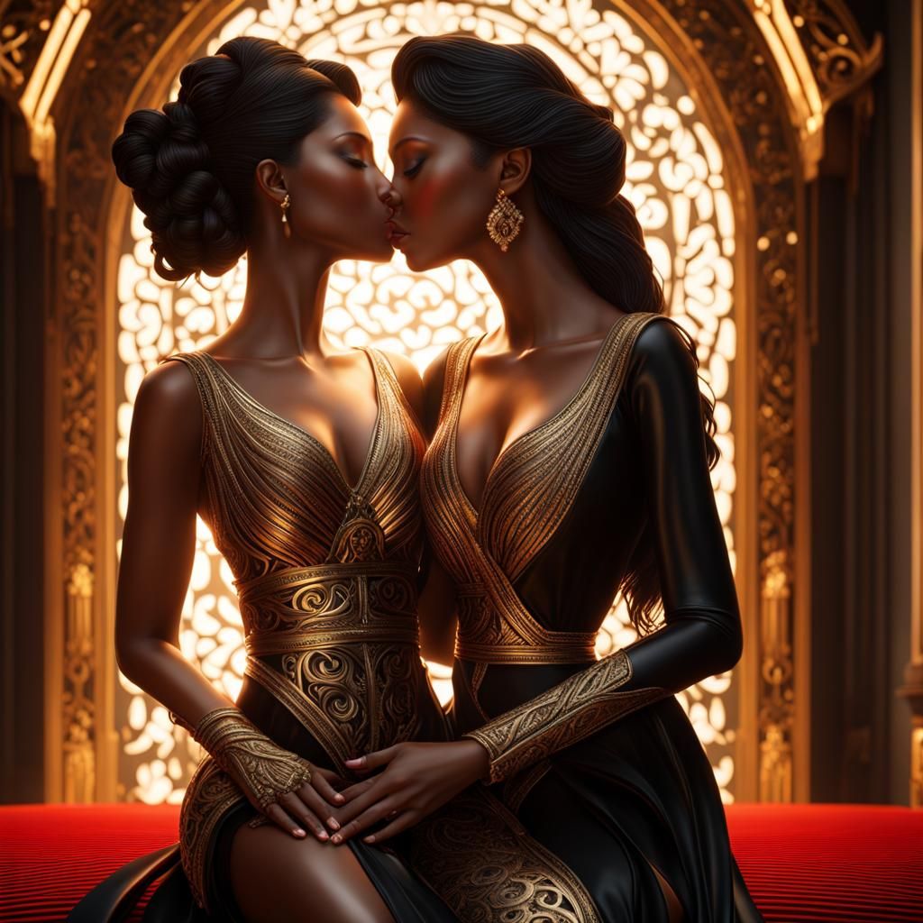 Romantic Kiss Scene with Volumetric Lighting