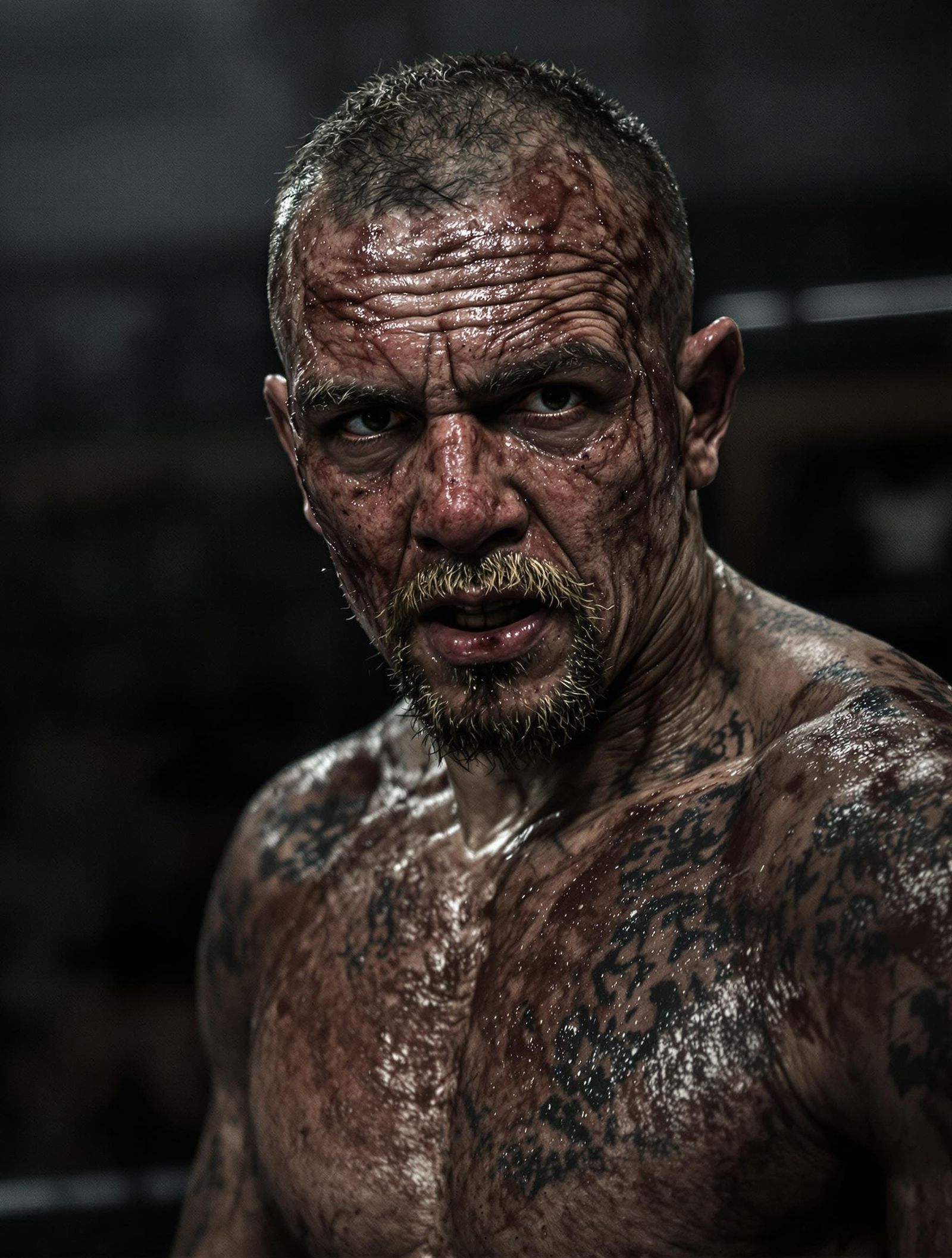 Resilient Boxer: A Film Noir Portrait of Determination
