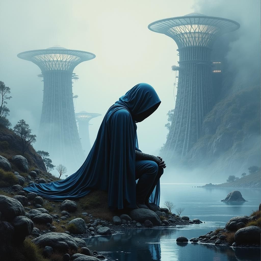 Holographic Humanoid in Futuristic Eden Project