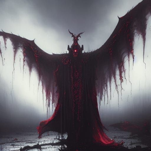 Diabolical Demon in Flames, Dark Fantasy Concept Art