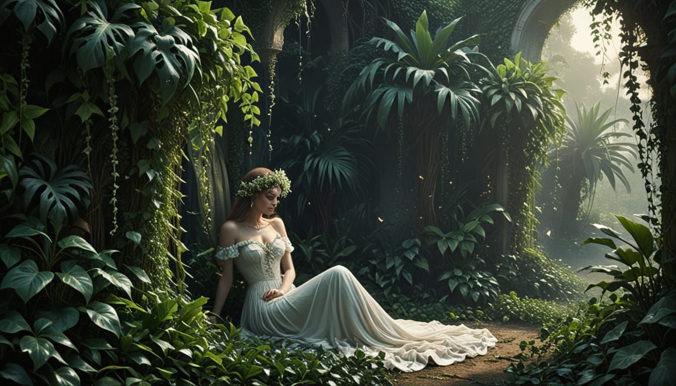 Dreams Hidden Beneath the Ivy in a Cyberpunk Aesthetic