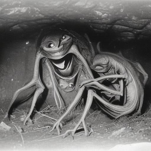 Terrifying Cave Creatures Discovered in Restored 1883 Photo