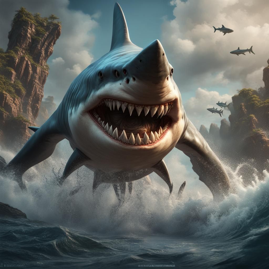 Shark Barbarian Beasthide Shifter Fantasy Art