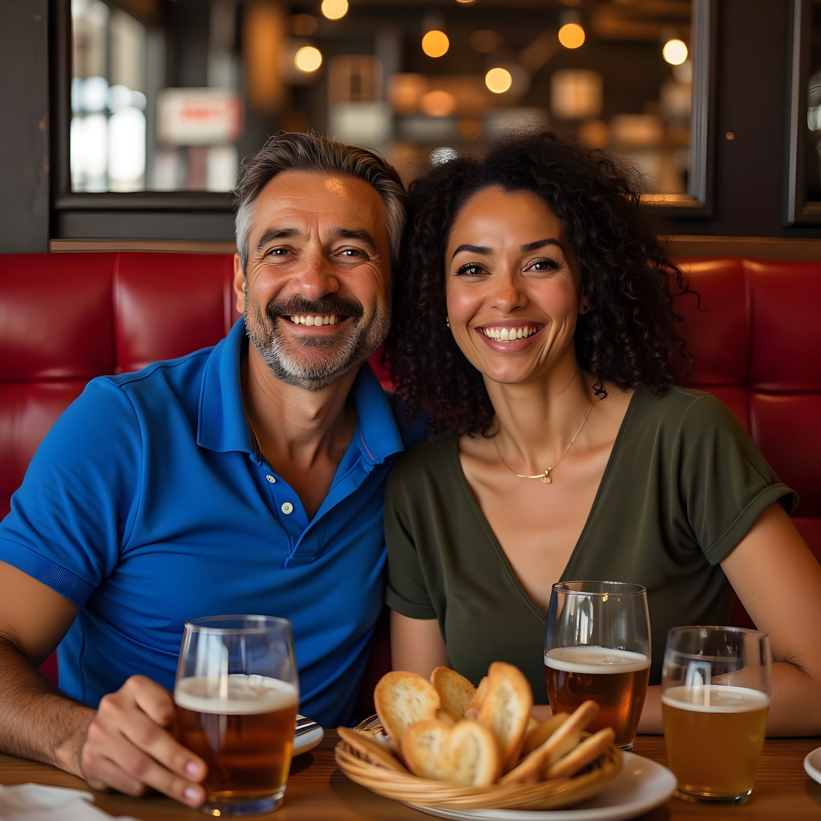Vintage-Inspired Couple's Night Out in a Cozy Restaurant