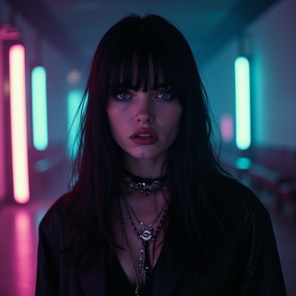 Billie Eilish in Moody, Dark, Avant-Garde Style