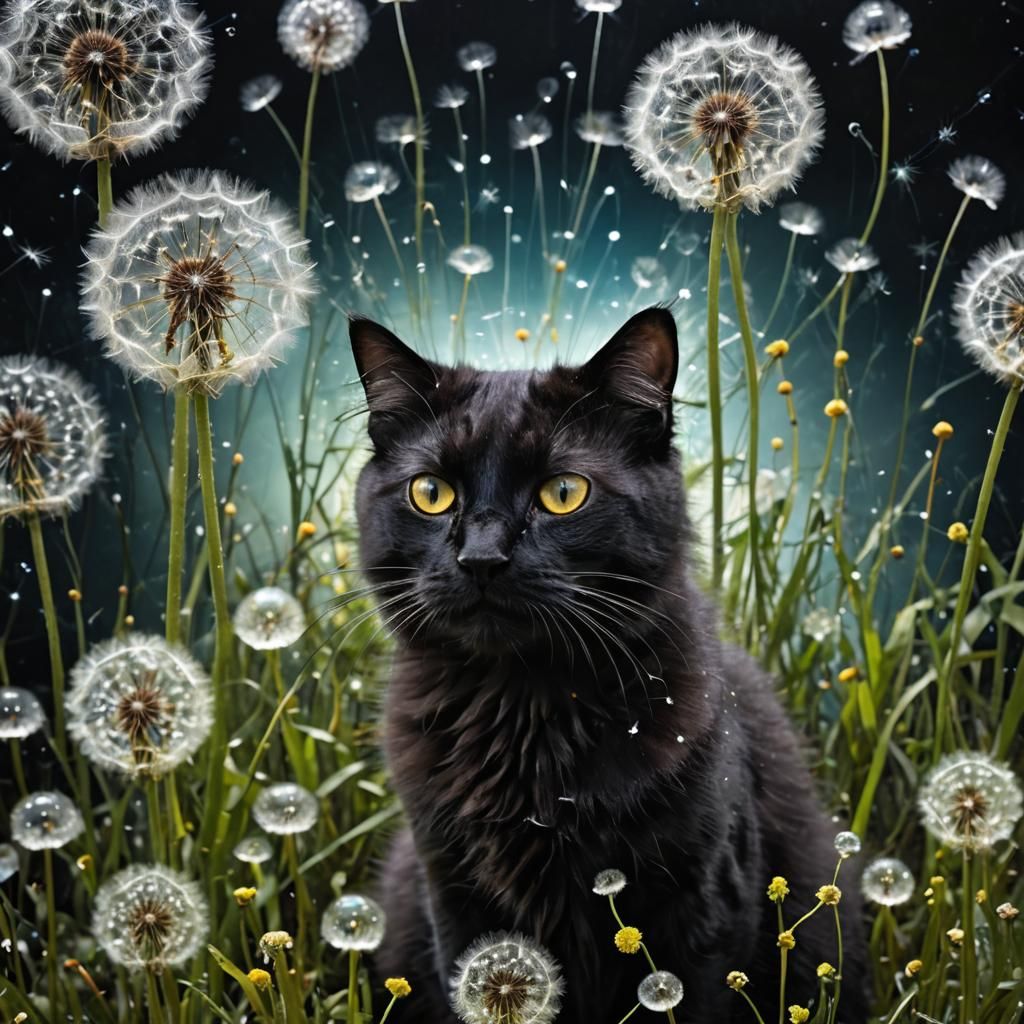 Crystal Dandelion Garden Inside Cat Brain