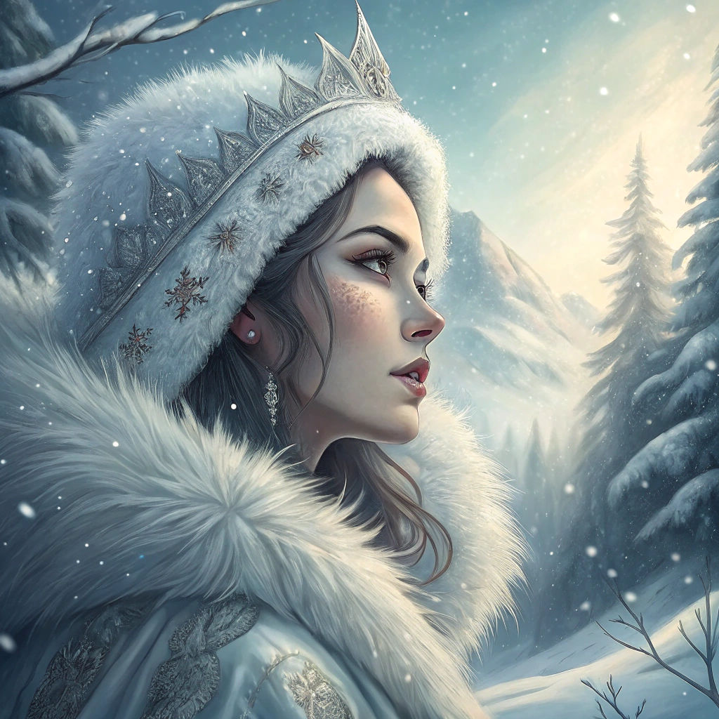 Eskimo Winter Goddess in a Mystical Realm