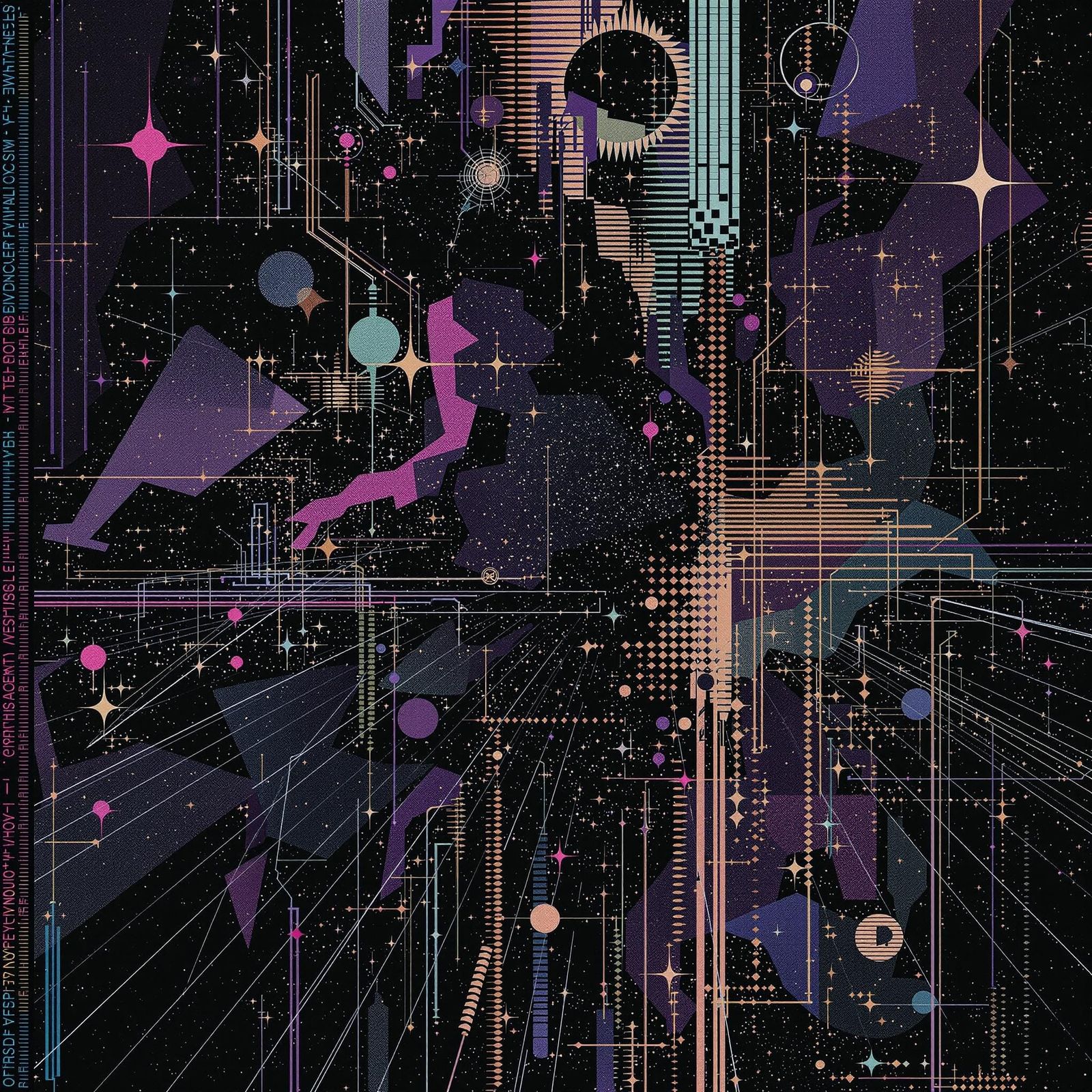 Maximalist Abstract Constellation with Glitch Effects