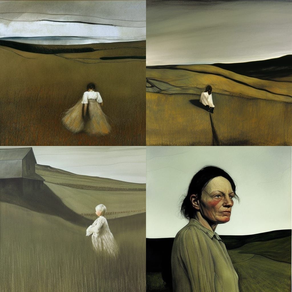 Evocative Landscape in Wyeth Style