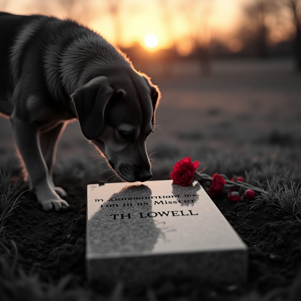 A Mourning Dog Pays Tribute to His Master