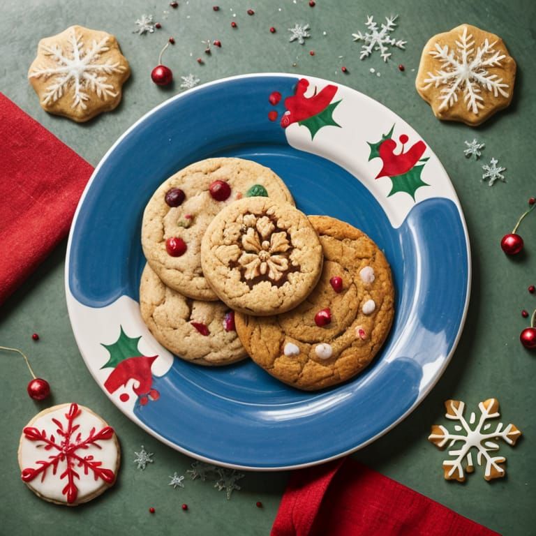 Festive Holiday Cookies on a Plate