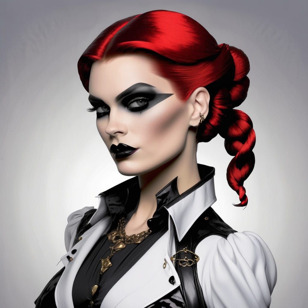 Ethereal Gothic Siren in Dark Velvet Attire