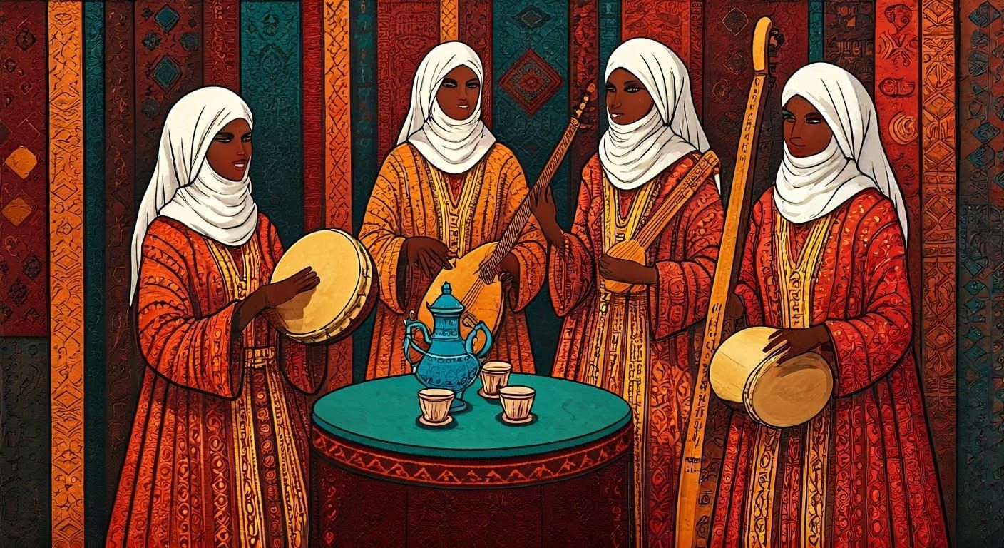 Tuareg Women Celebrate in Vibrant Algerian Cultural Scene