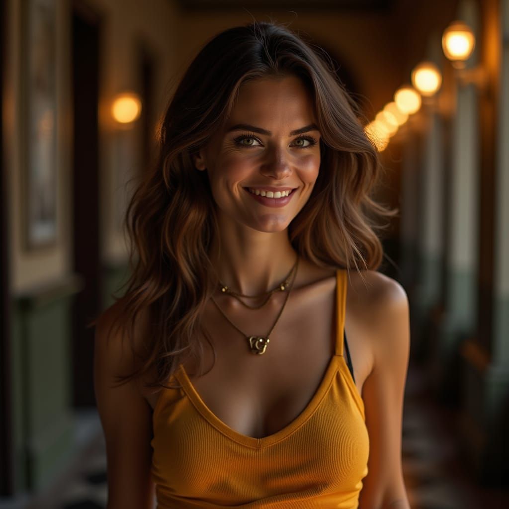 Uma linda mulher jovem 25 anos persa sorrindo e elegante cam...