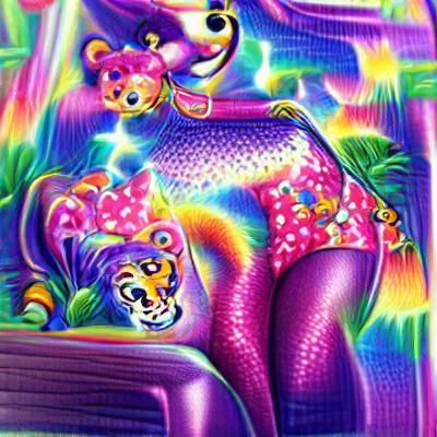 Lisa Frank Inspired Rainbow Fantasy Art