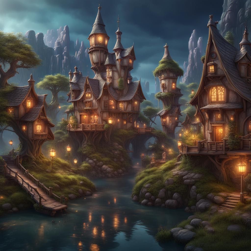 Fantastical Fairy Town Concept Art
