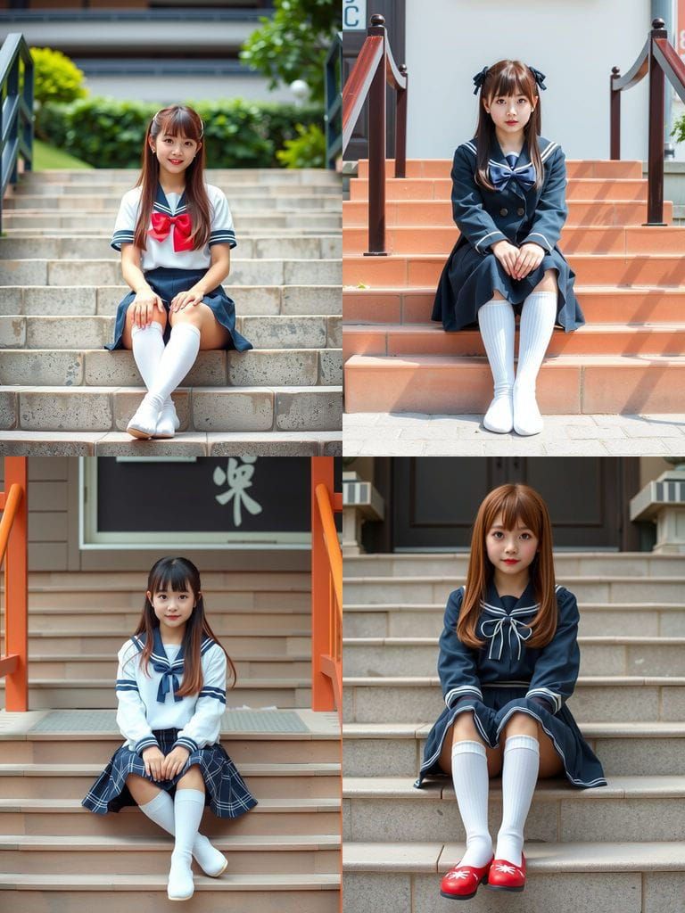 Magical Schoolgirl in Traditional Japanese Uniform