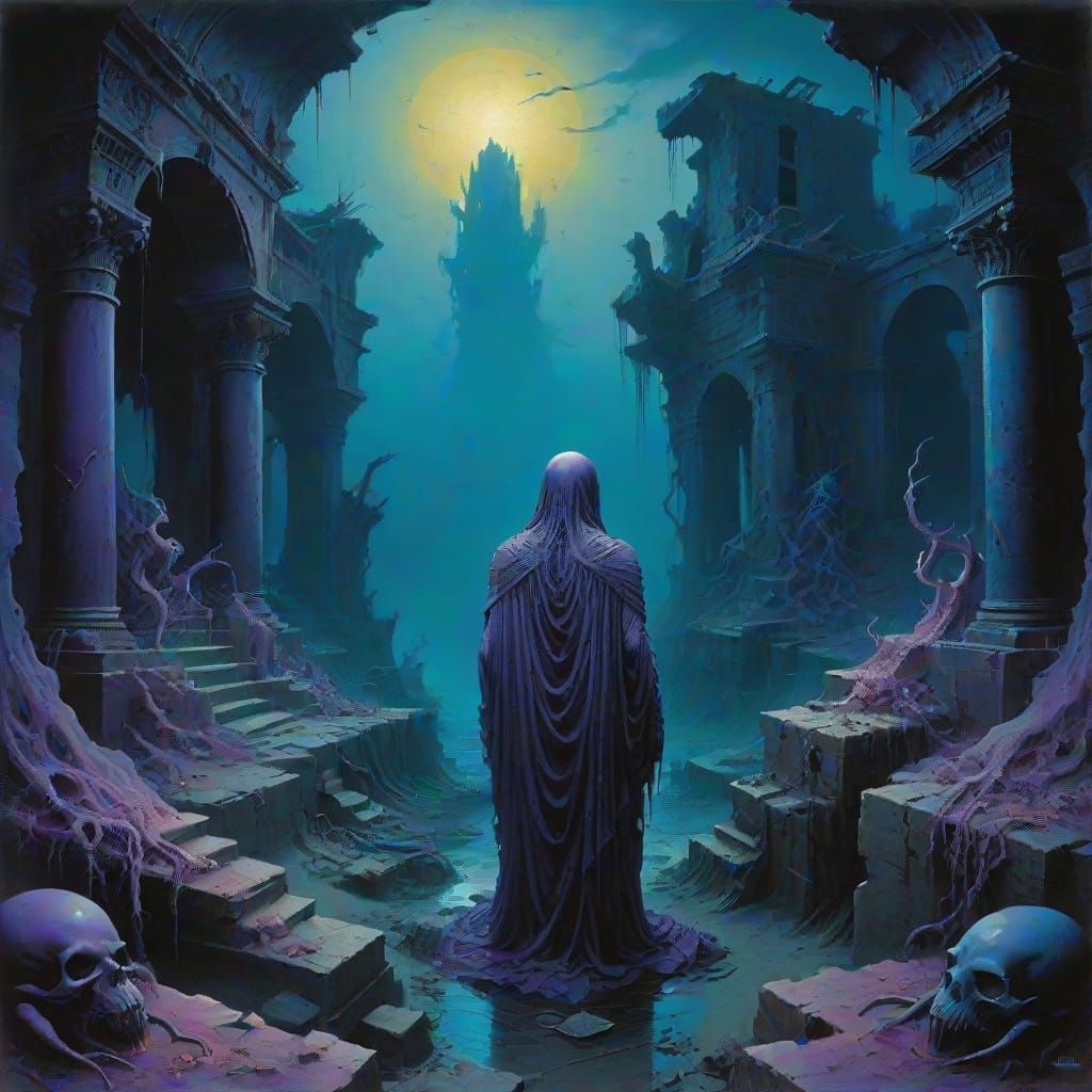 Spectral Ghoul Rises from Sunken City Ruins