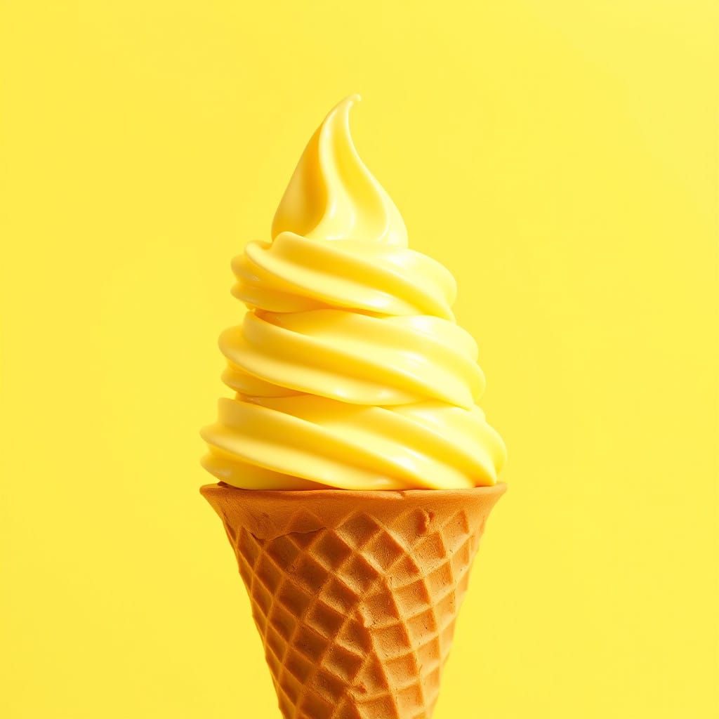 Vibrant Lemon Cream Cones in a Sunny Yellow Hues