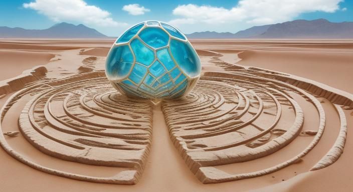 Fractal Desert Panorama with Interdimensional Elements
