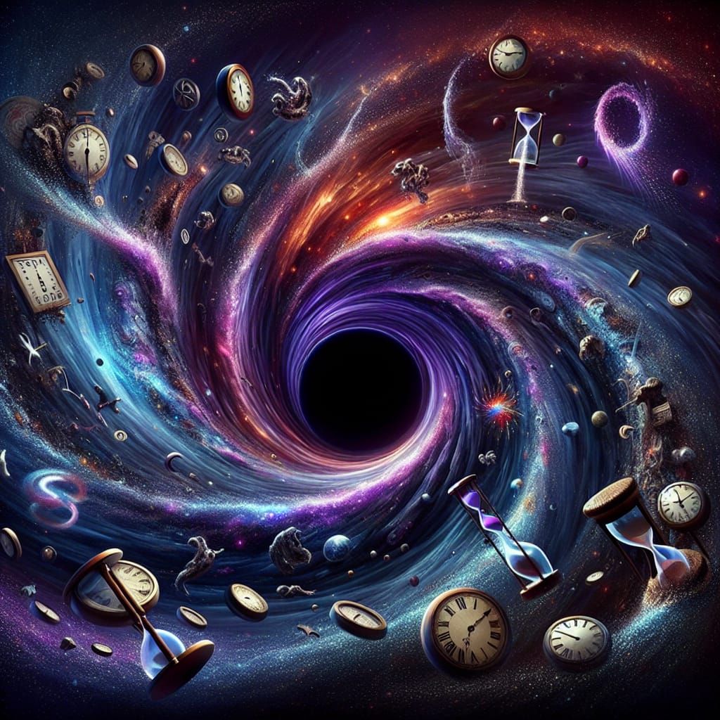Time Escaping a Black Hole: Surreal Visual