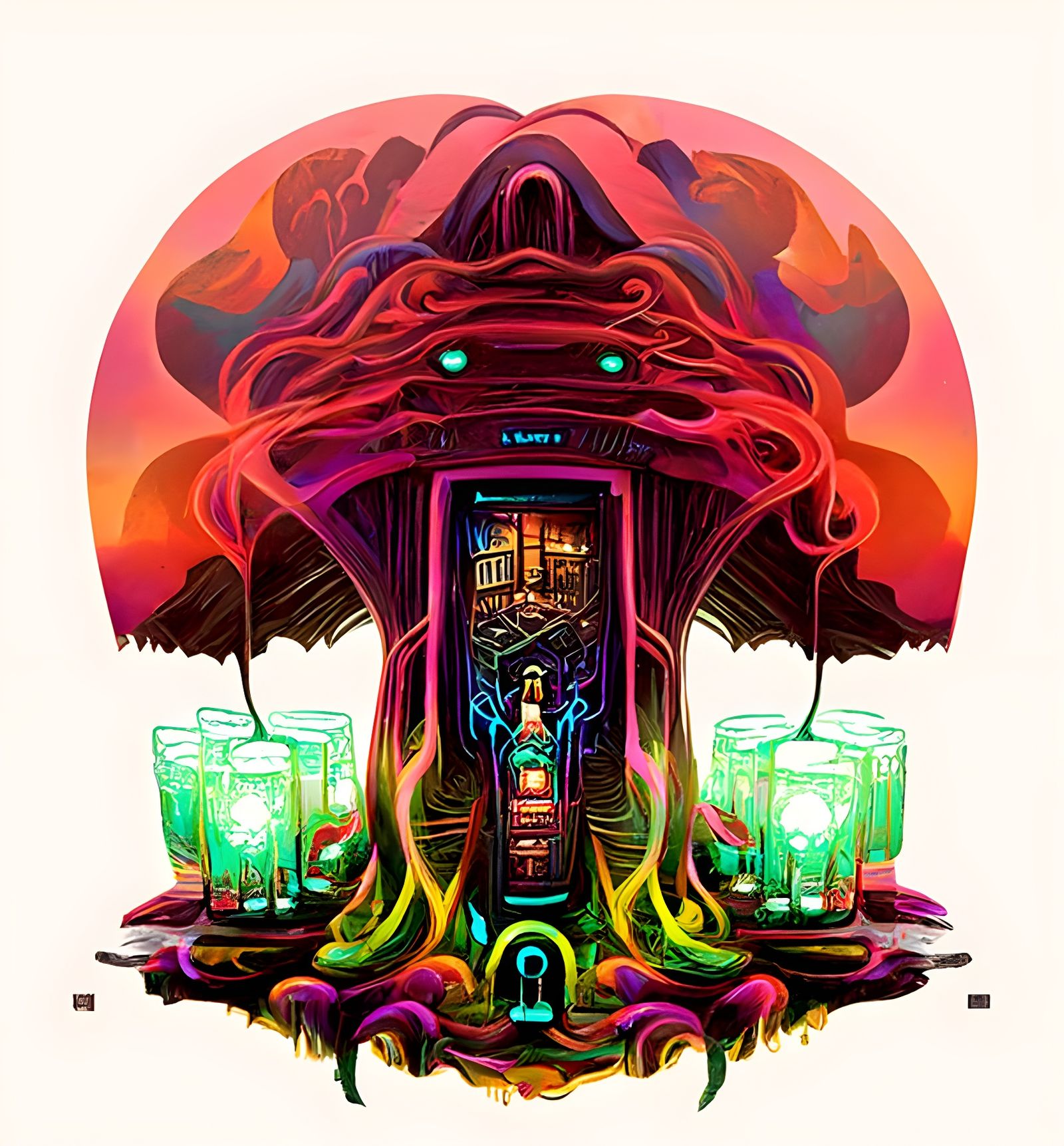 Magical Bioluminescent Doorway by Dan Mumford