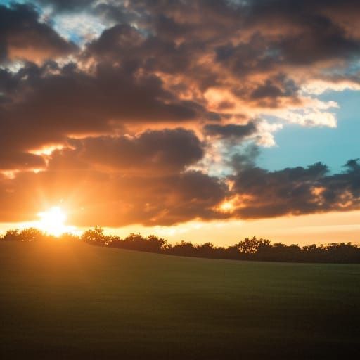 Dramatic Sunset Clouds in Natural Lighting