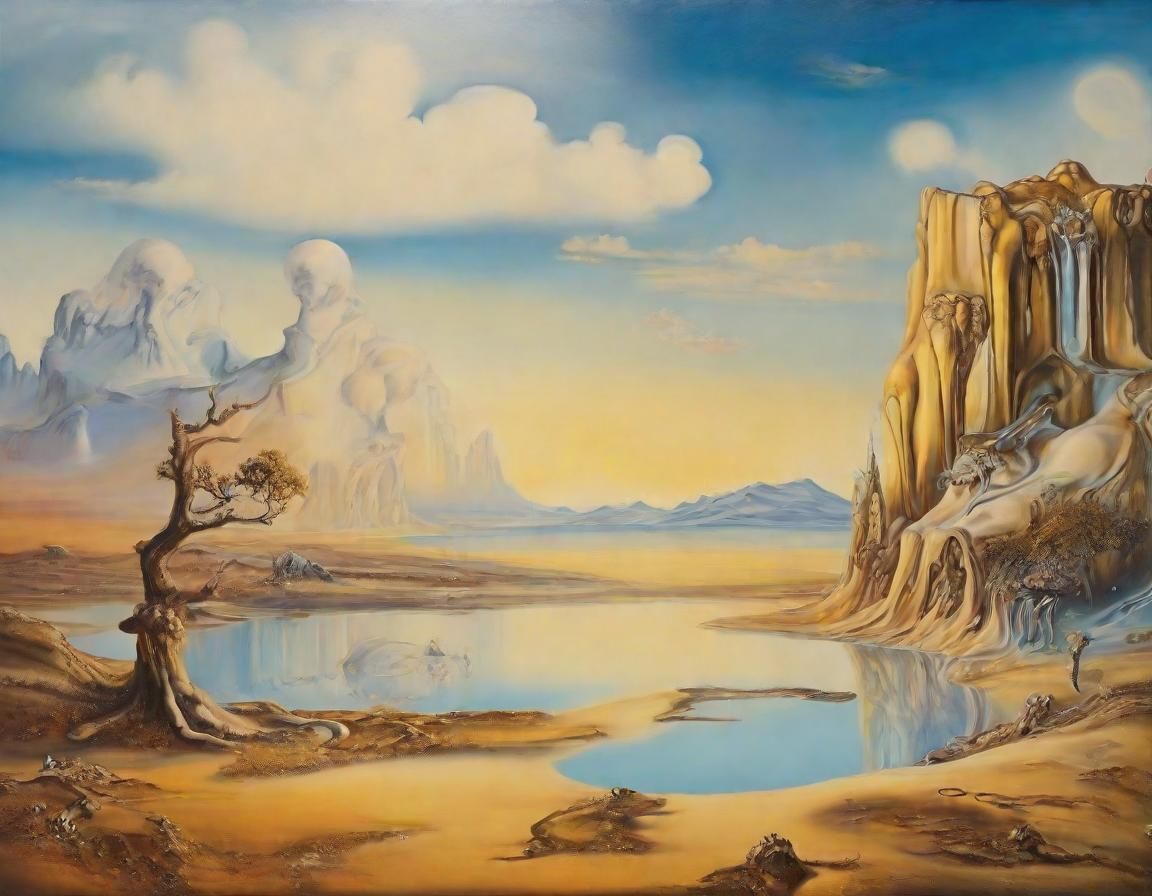 Surreal Fantasy Dreamscapes in Dali-Inspired Oil Painting St...