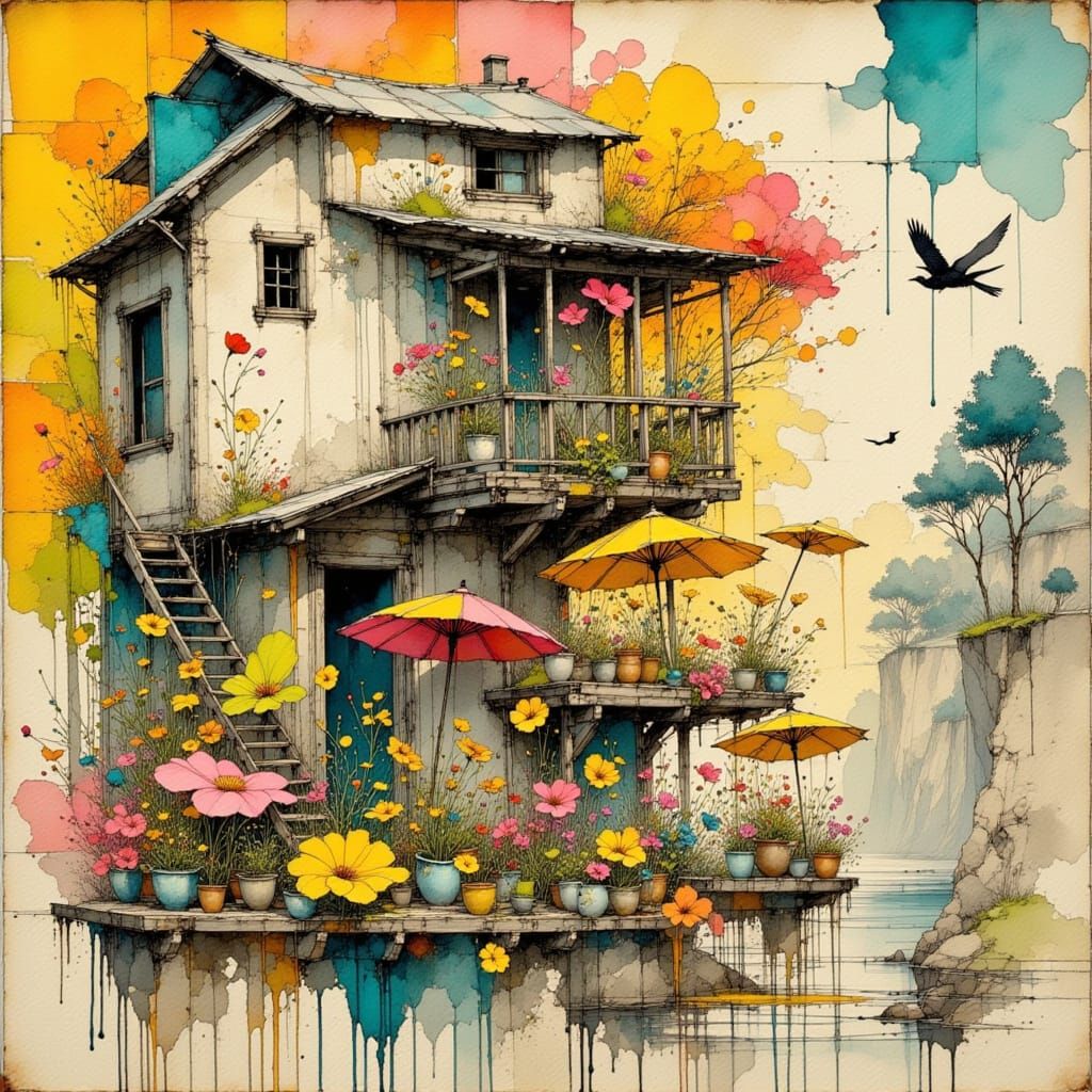 Ink Illustration with Detailed Linework