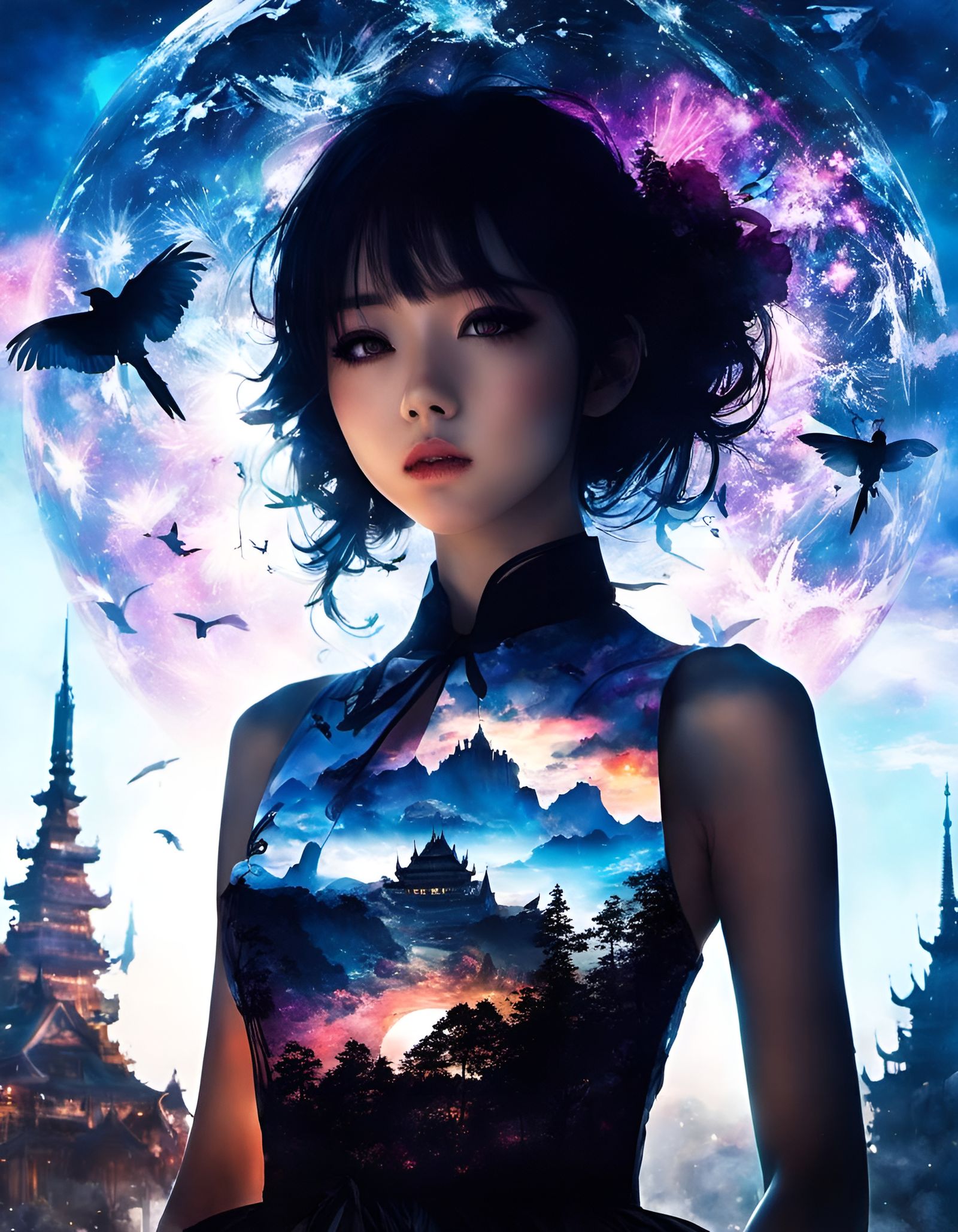 Enchanted Dream: Double Exposure Collage Art