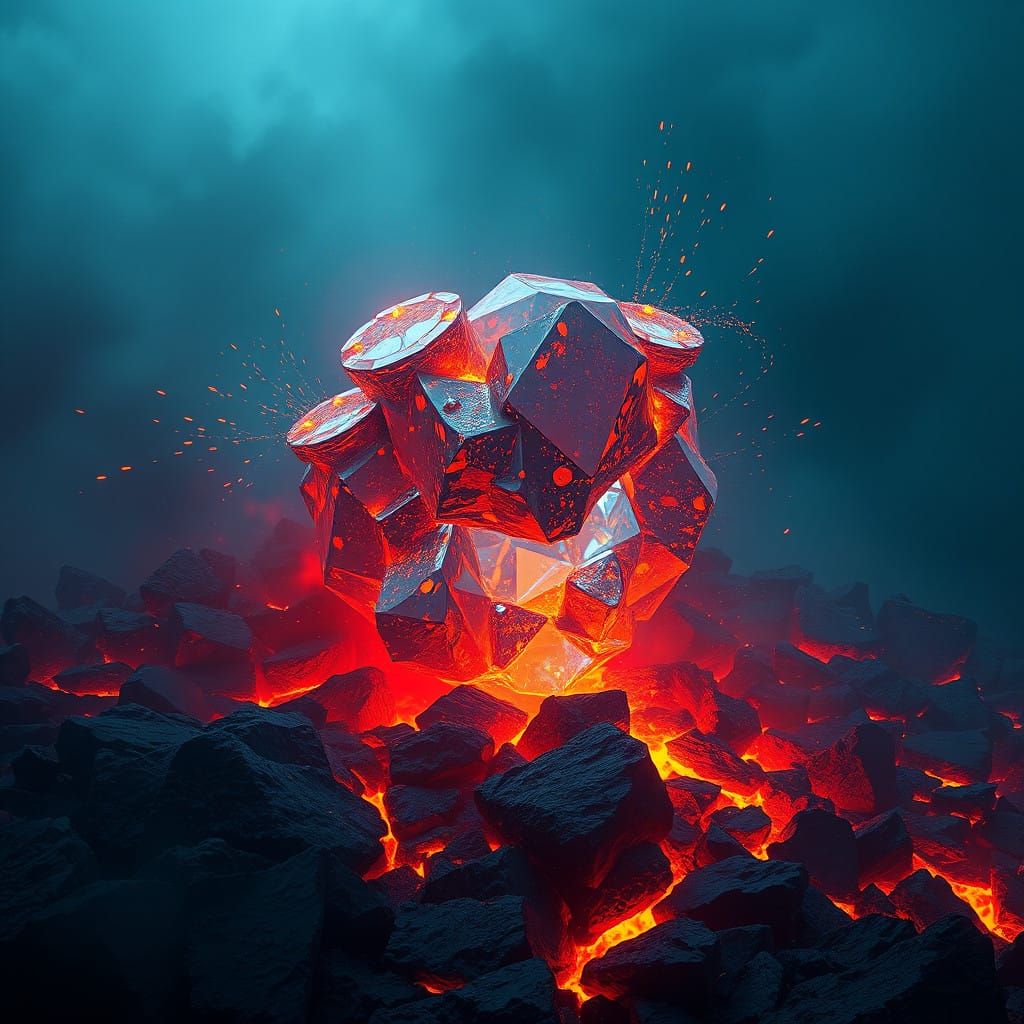 Surreal Fantasy Diamond Emerges From Volcanic Depths
