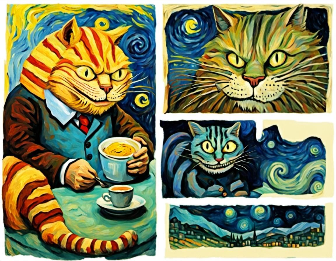 Trump as Cheshire Cat in Van Gogh Style